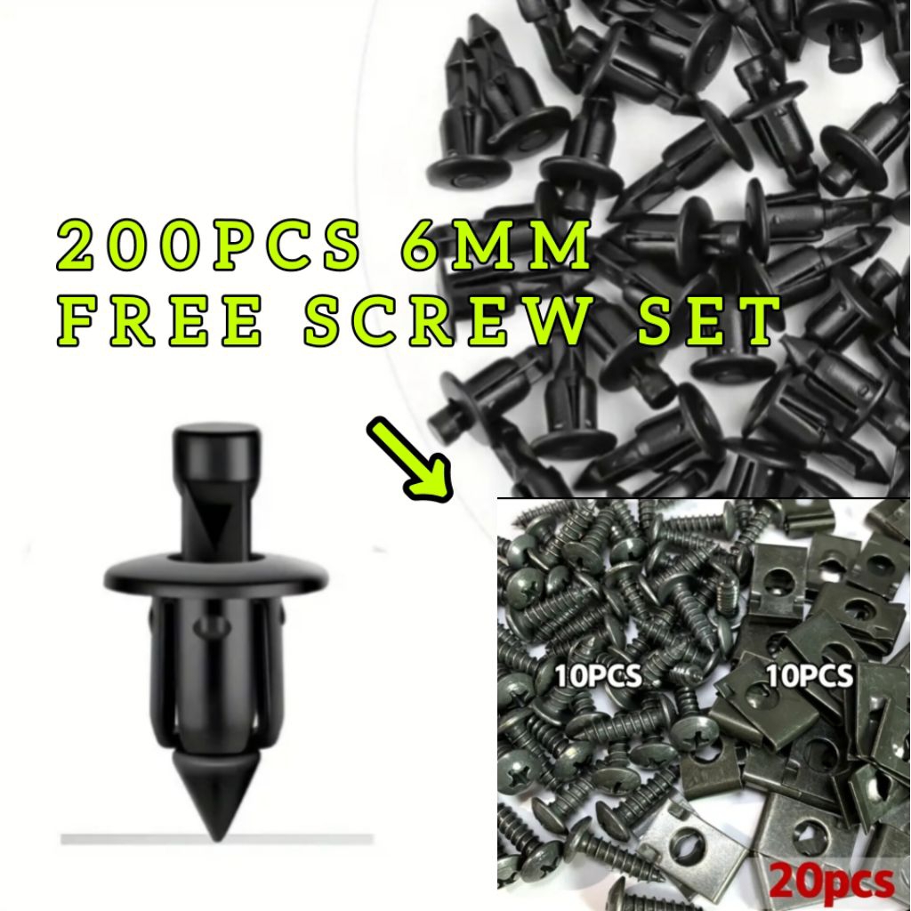 100Pcs Clip Rivet Y15 R25 R15 RS150 LC135 NVX NMAX XAX VARIO VF3i ...