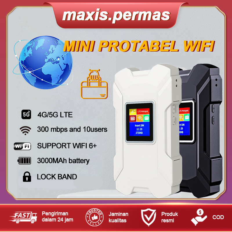 Router WiFi 4G LTE WiFi6 Kelajuan 300Mbps Sokong SIM Maya Isi Semula ...