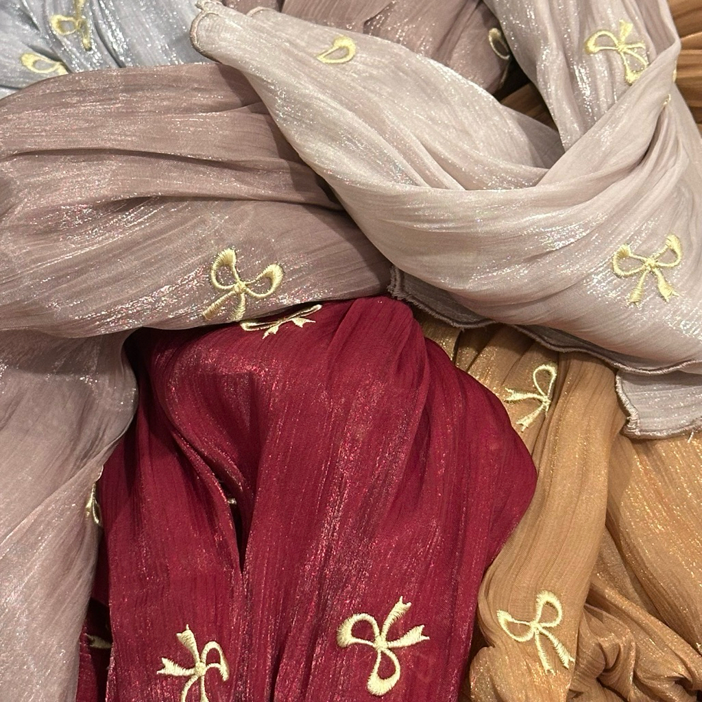 SHAWL SHIMMER RIBBON - sulam keliling kemas | Shopee Malaysia
