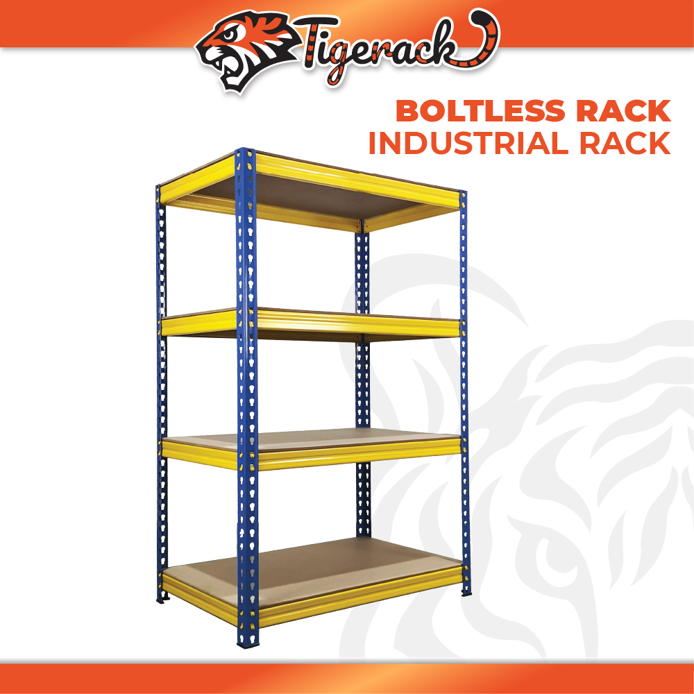 TIGERACK Industrial Rack Angle Iron Rack Store Room Rack Rak Heavy Duty ...