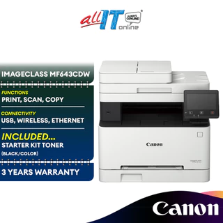 Canon imageCLASS MF643Cdw Auto Duplex Print Wireless 3 in 1 Colour Multifunction Laser Printer Replacement for MF633Cdw