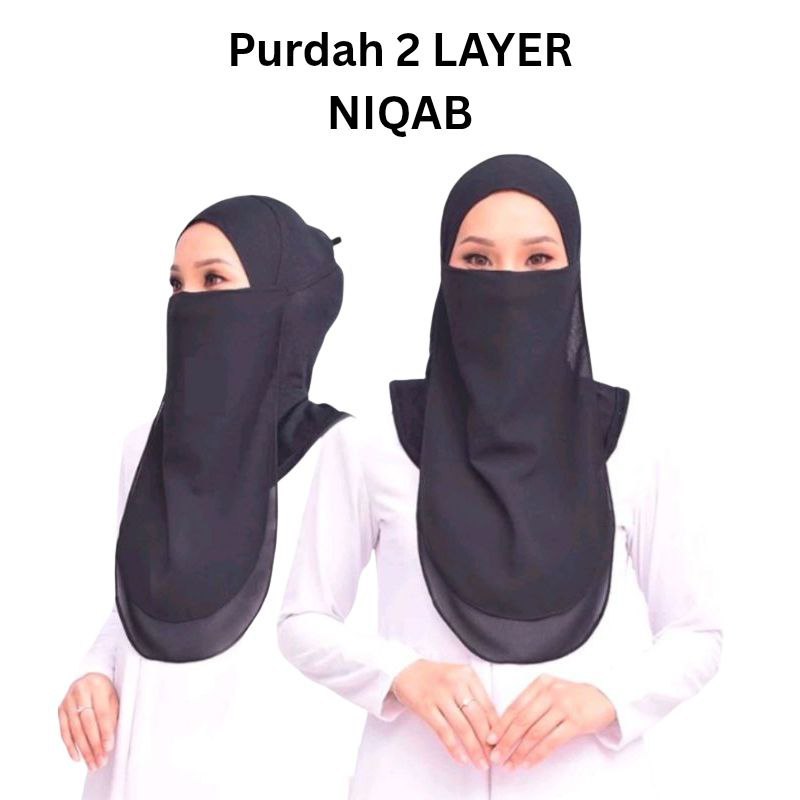PURDAH 2 LAYER BLACK PREMIUM HEAVY CHIFFION READY STOCK | Shopee Malaysia