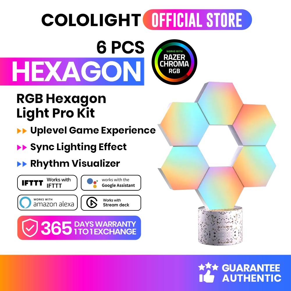 COLOLIGHT HEXAGON LIGHT RGB Light Pro Gaming Light Creative Smart ...