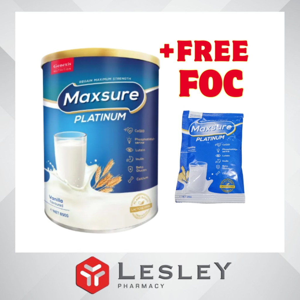 Maxsure Platinum Vanilla Flavour 850g + FOC 1pc Maxsure Platinum Sachet ...