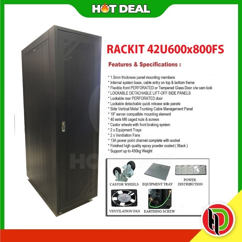 RackIT 42U 600x800 Floor Stand Rack - 42U Server Rack | Shopee Malaysia