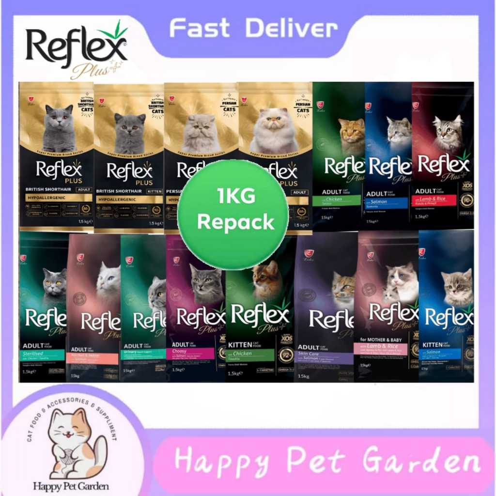 Reflex Plus 1KG Repack (Kitten/Adult Chicken/Mother & Baby /Hairball ...