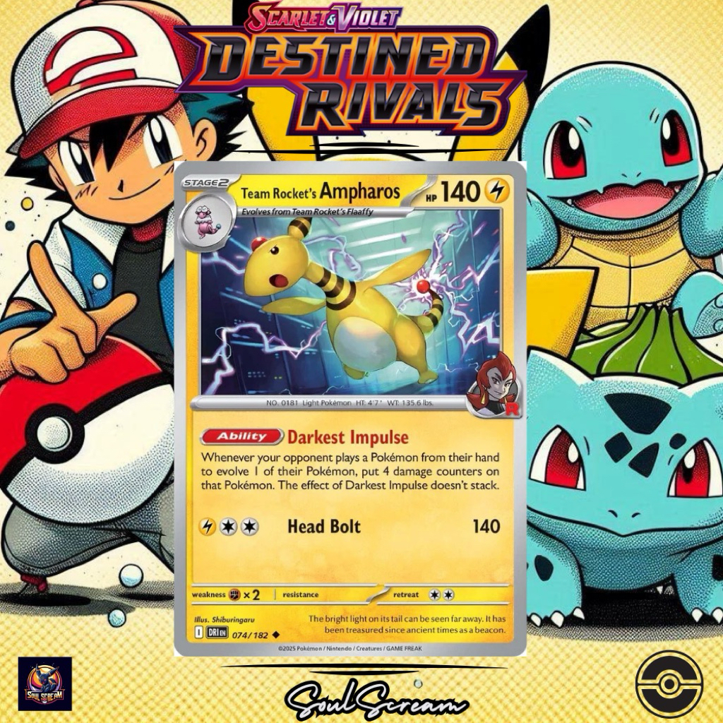 Pokemon TCG Team Rockets Ampharos Destined Rivals | Shopee Malaysia