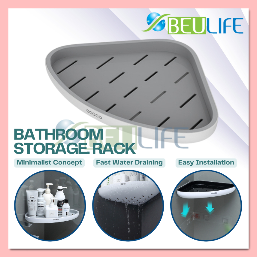 ECOCO Wall Corner Shelf Rack Kitchen Bathroom Accessories Space Saving ...