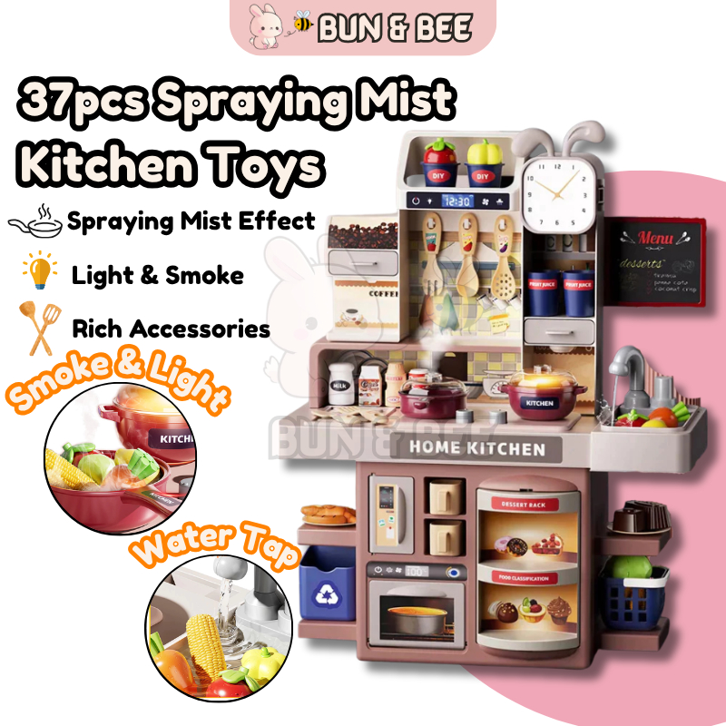 37pcs Kitchen Set Toys For Kids Pretend Play Cooking Toys Set Spraying ...