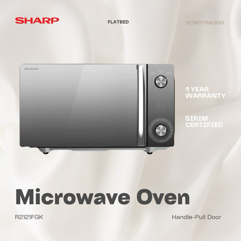SHARP Microwave Oven R2121FGK 20L Ceramic Flatbed Mechanical Dial ...