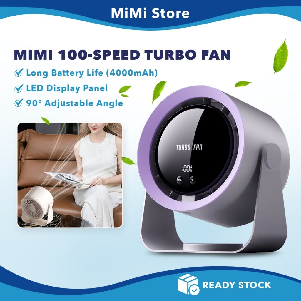 MiMi Digital Desktop Fan Turbo Fan With Adjustable 100 levels ...
