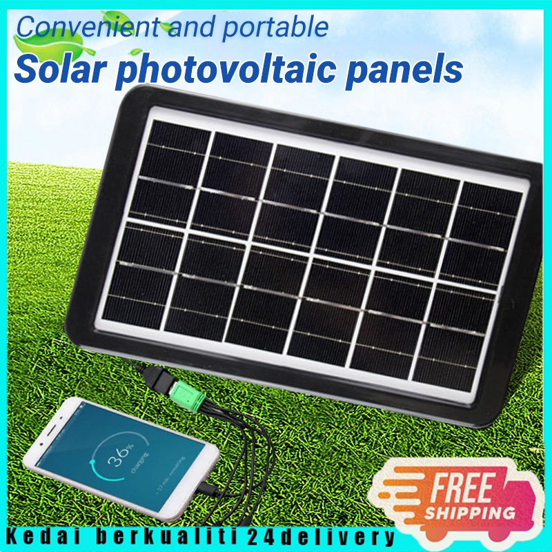 Solar Panel with Stand Waterproof Multi-Function Charging 3W/6W DC ...