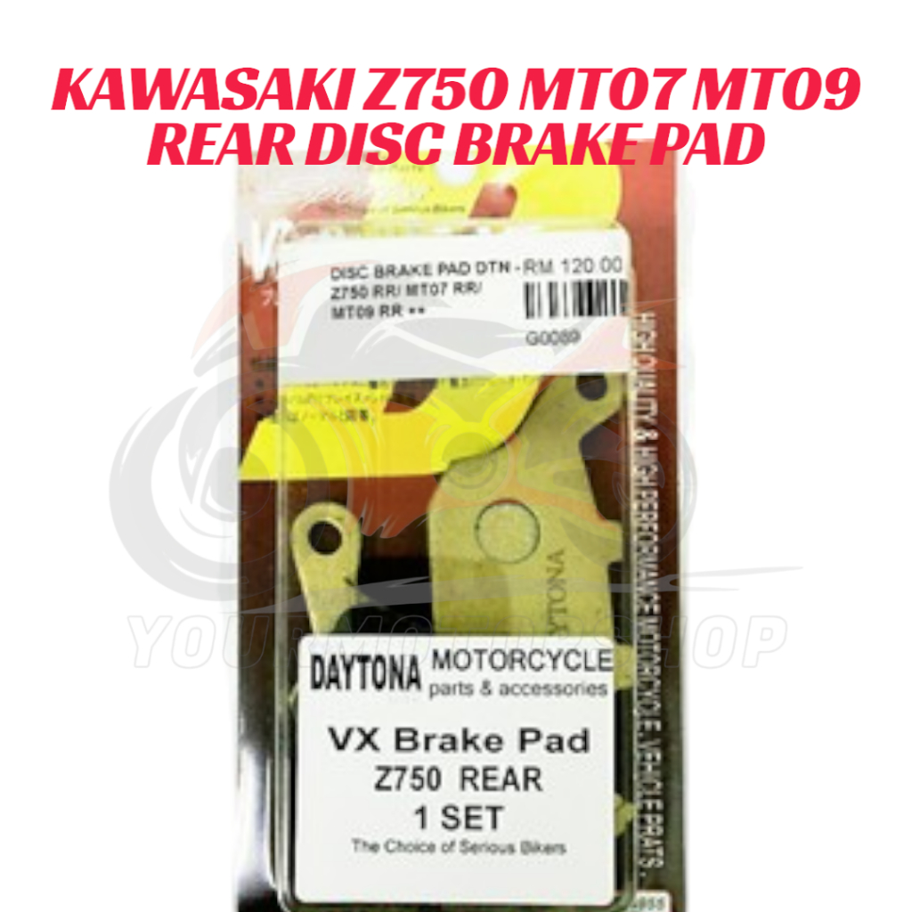 DAYTONA Brand Kawasaki Z750 MT07 MT09 Rear Disc Brake Pad | Shopee Malaysia