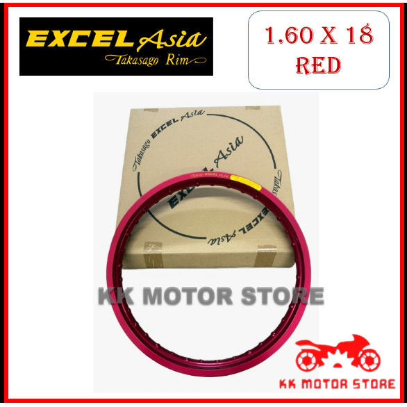 ( 100% ORIGINAL !!! ) TAKASAGO EXCEL ASIA ALLOY RIM 1.60 X 18 RED MERAH ...