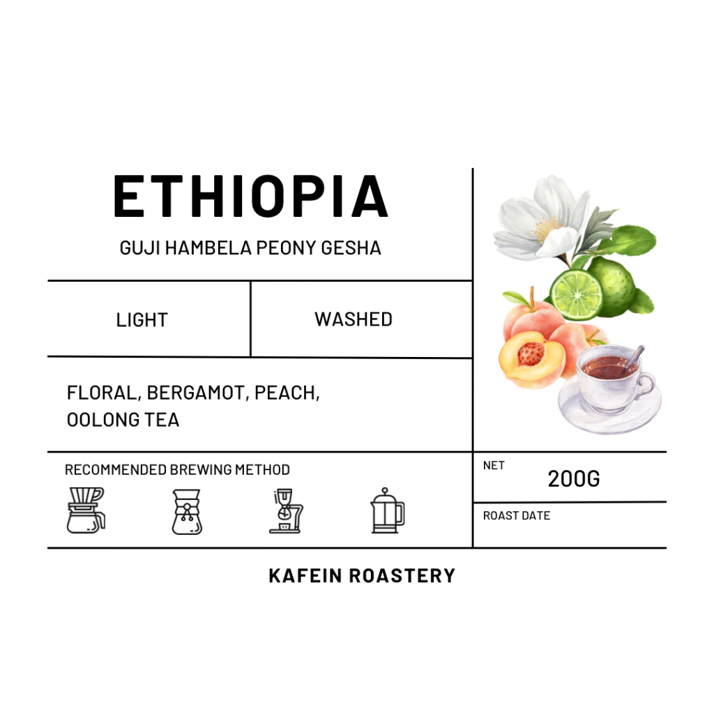 Kafein Roastery Ethiopia Guji Hambela Peony Gesha – specialty coffee beans Malaysia