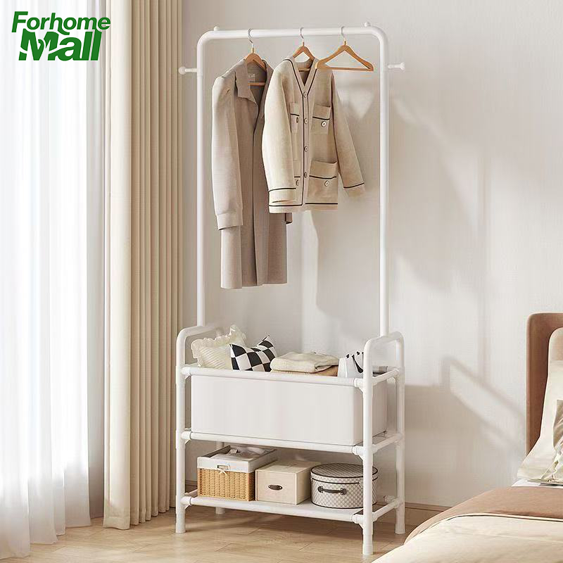 Clothes Rack Trolley Steel Clothes Hanger Rack With Wheel Space Saving ...