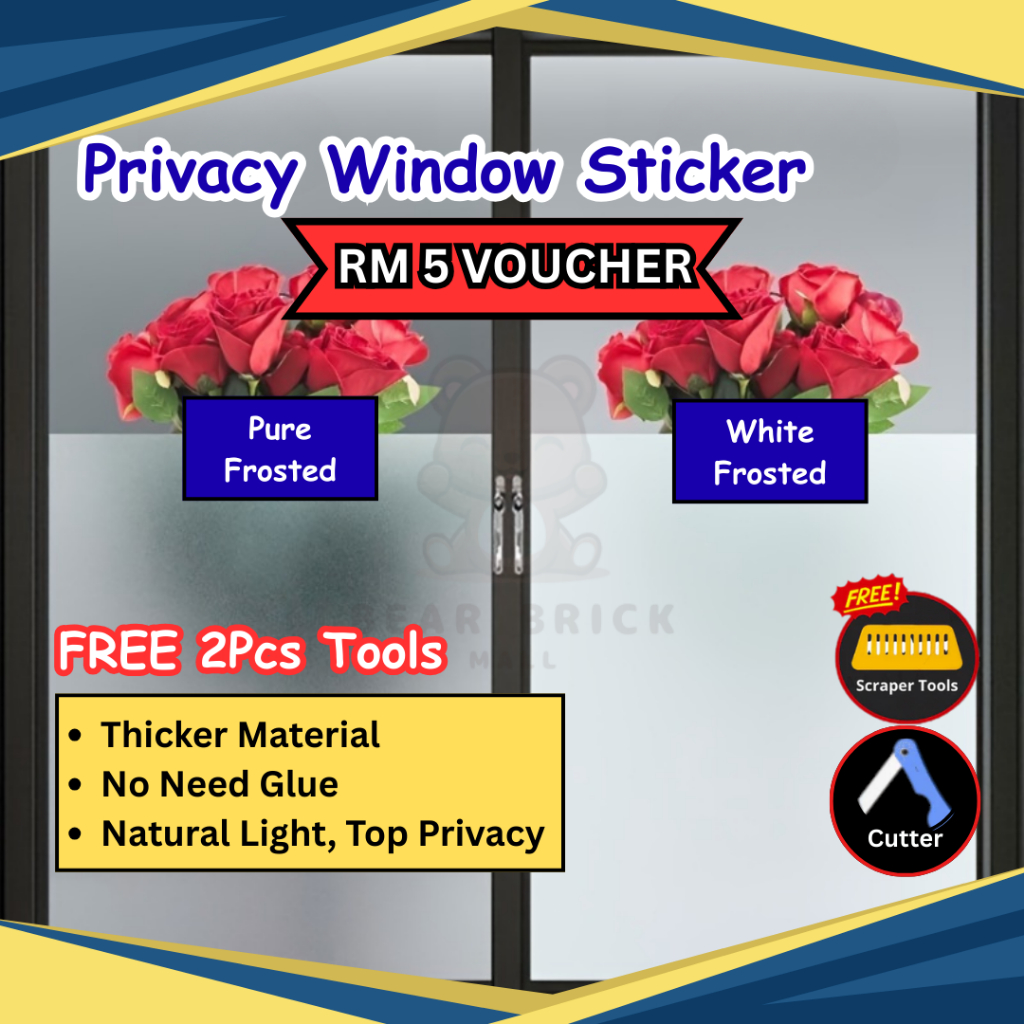 45cm/50cm/60cm/90cm/120cm x 120cm Privacy Window Tinted Tingkap Rumah ...