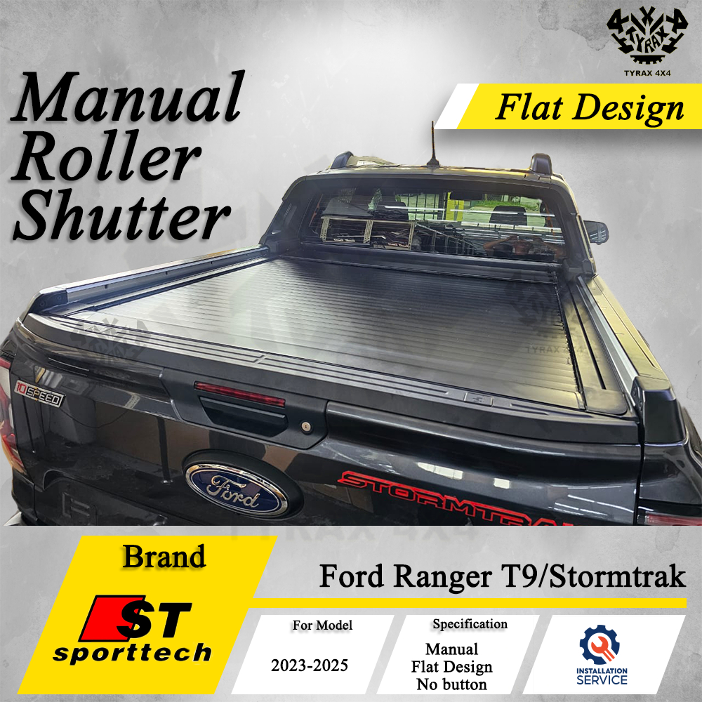 Ford Ranger T9 Flat Roller Shutter Stormtrak Manual Roller Shutter ...