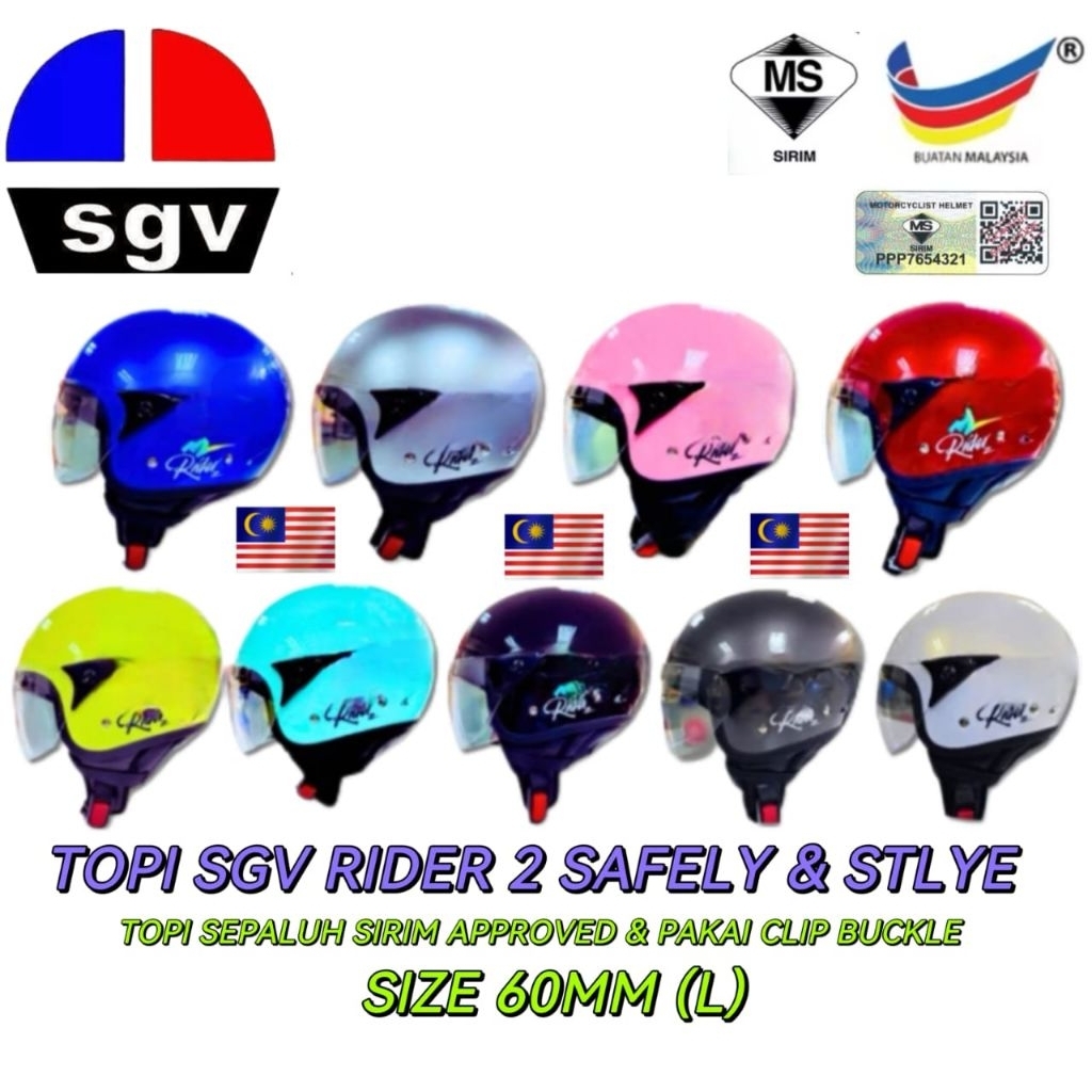 TOPI SGV RIDER 2 TOPI STENG DEWASA 60MM (L) BALI STYLE MULTI SIRIM ...