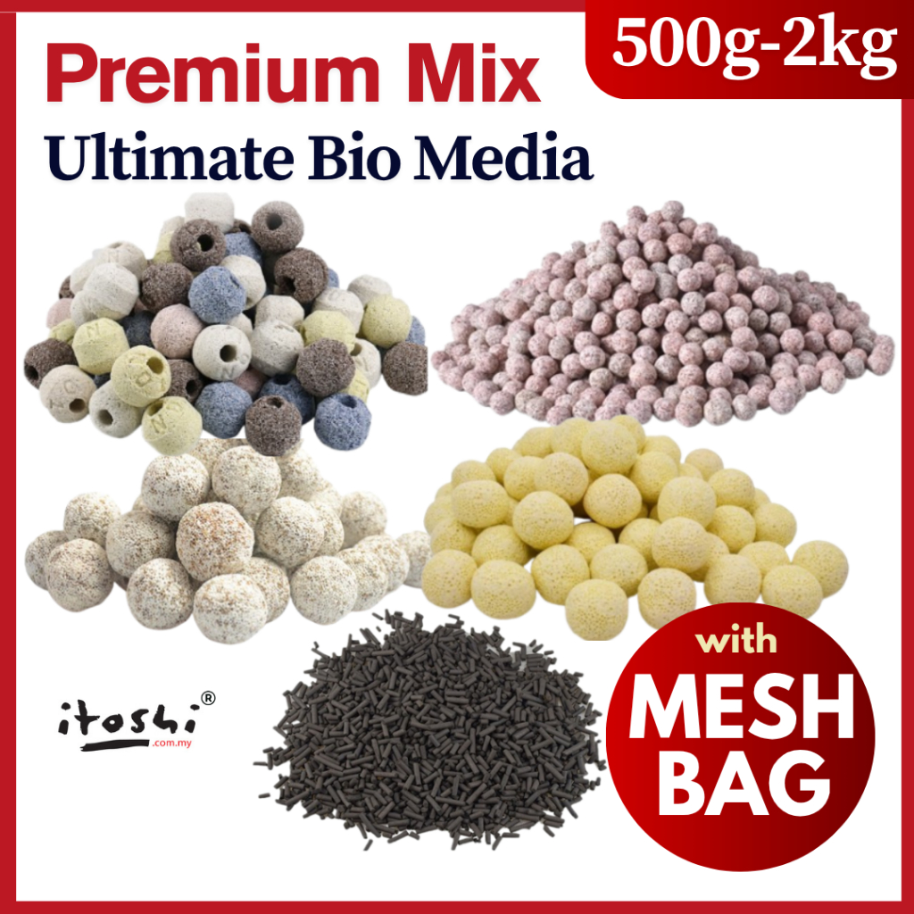 ITOSHI Aquarium Fish Tank Premium Mix 5 in 1 Biochemical Filter Media ...