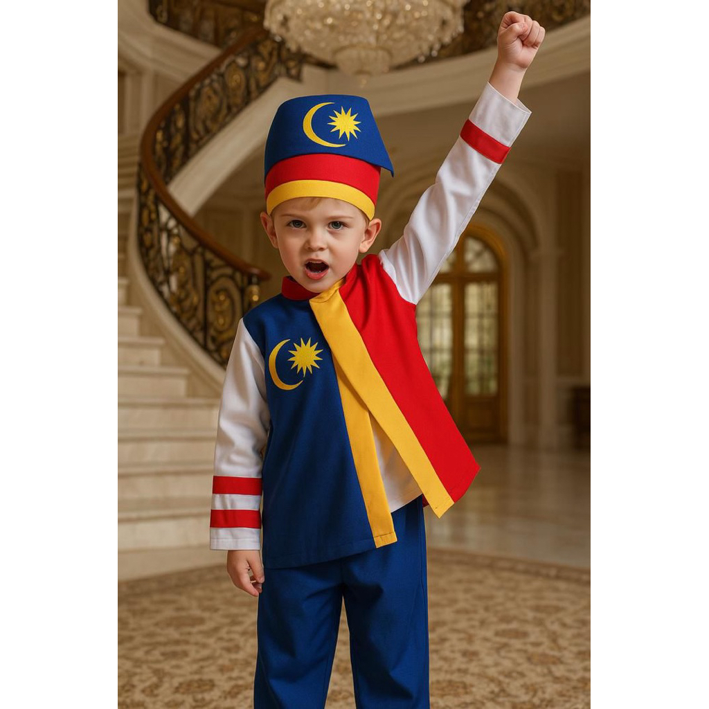 New Merdeka Baju Girl‘s - Boy’s - Tanjak Free Size [ High Quality ...