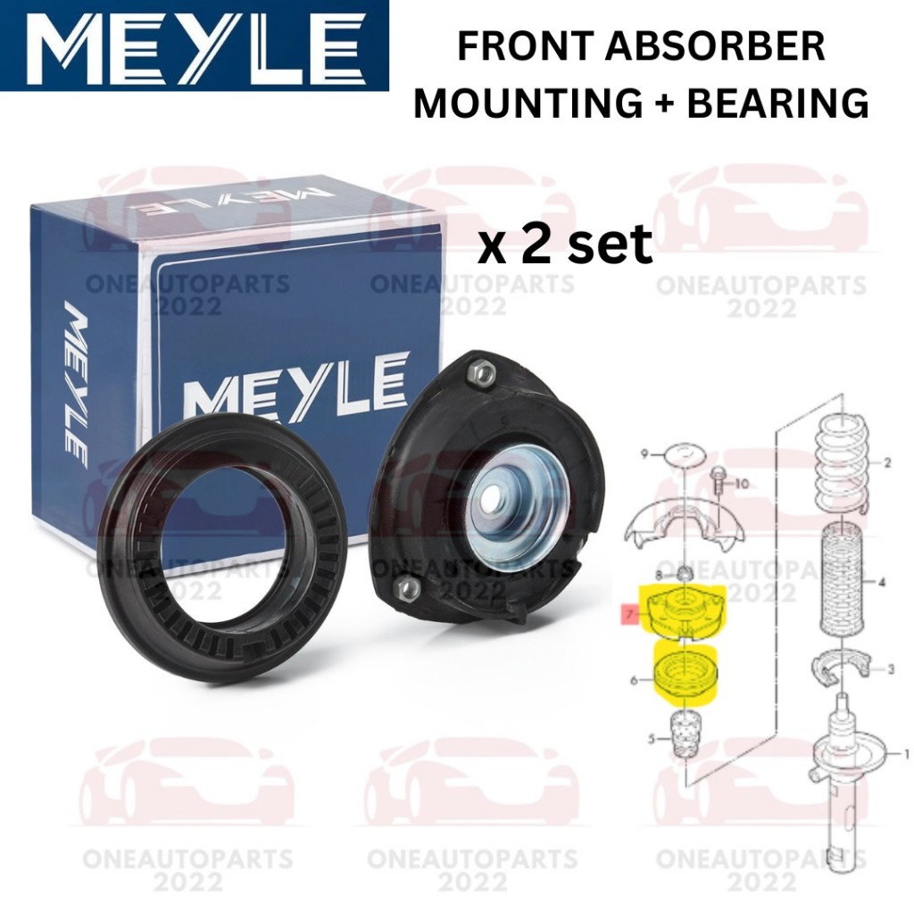 MEYLE GERMANY FRONT ABSORBER MOUNTING + BEARING (2SET) VW GOLF MK7 ...