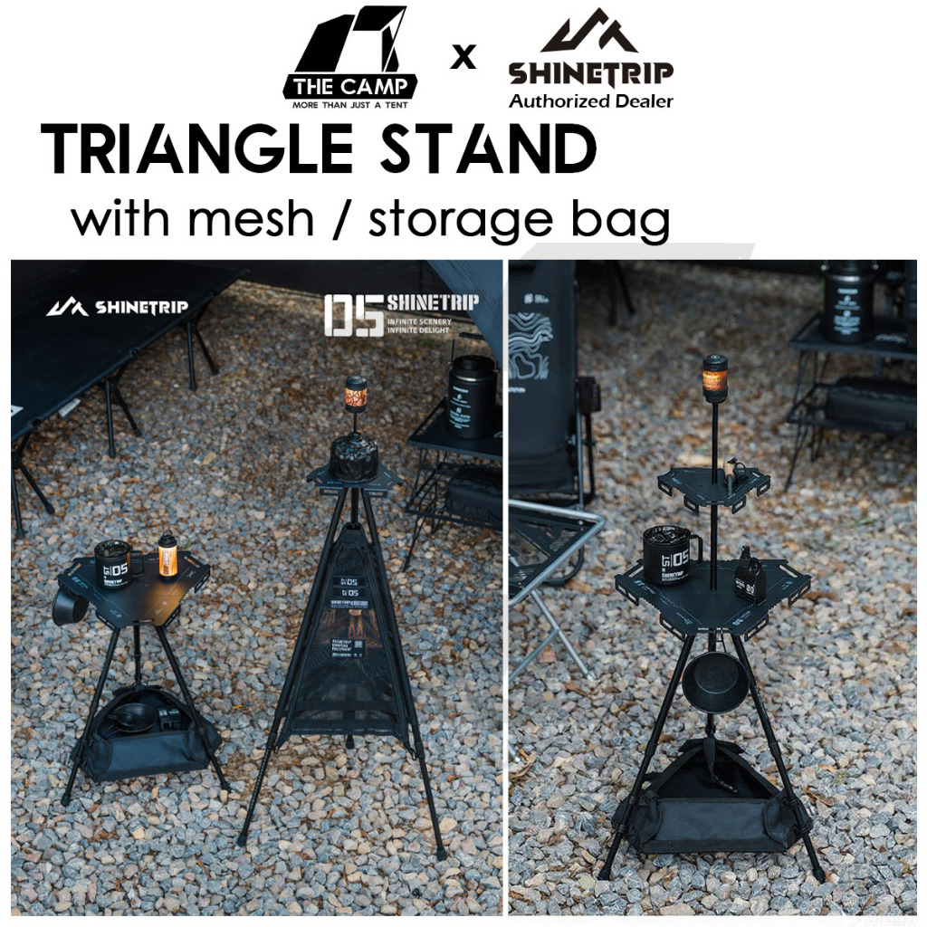 Shinetrip Triangle Stand Side Coffee Table Rack with Bag Mesh ...