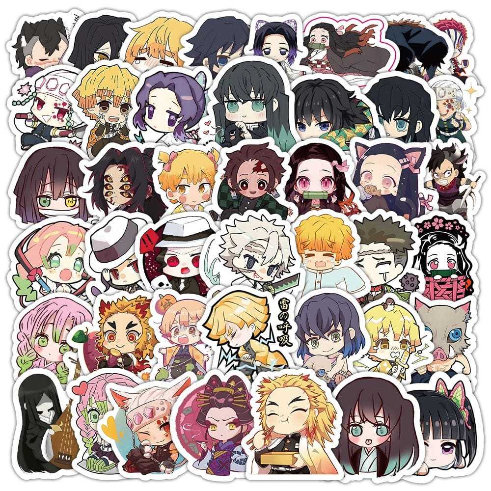100pcs Demon Slayer Anime Pelekat Comel Stickers Cute Label Gift Hadiah ...