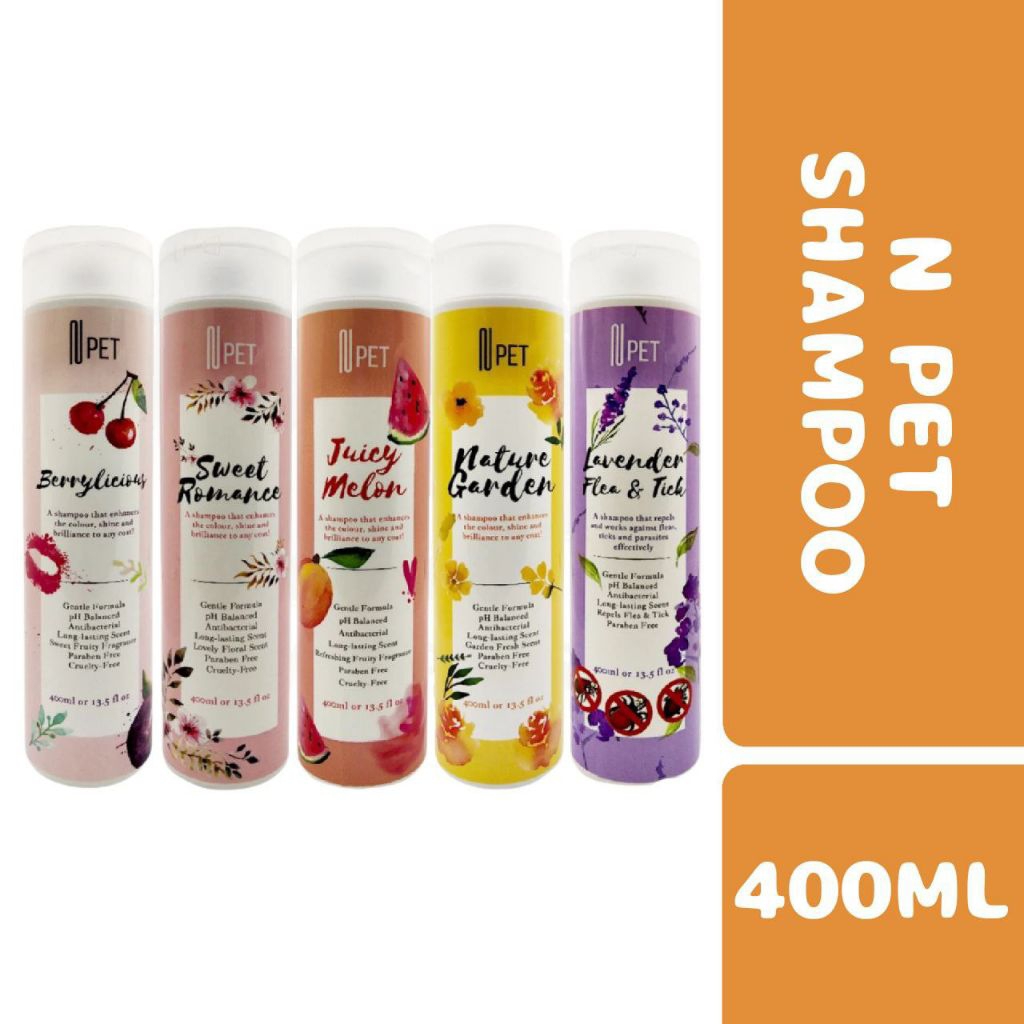 Curated visual reference: Gallery Detail: Npet Shampoo 400Ml Dog Shampoo Cat Shampoo Berrylicious Lavender Flea
