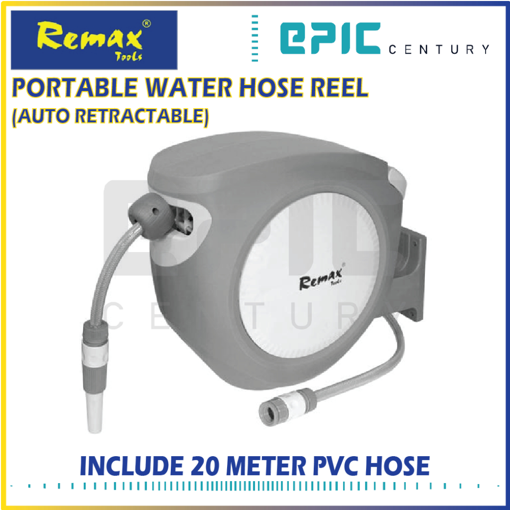 Remax Portable Water Hose Reel (Auto Retractable) Include 20Mtr PVC ...