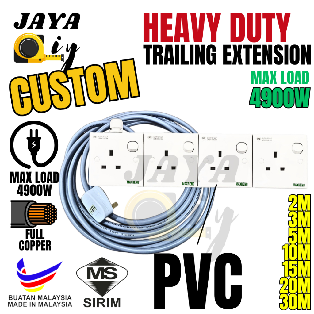 1SET SIRIM HEAVY DUTY LOCAL PVC TRAILING SOCKET EXTENSION Plug FULL ...