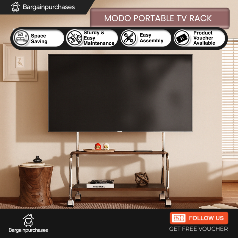 MODO Portable TV Rack with Wheels - TV Bracket Included | Shopee Malaysia