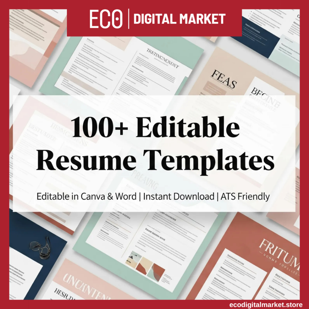 100+ Professional Resume Templates | Canva | Word | Portfolio | Shopee ...