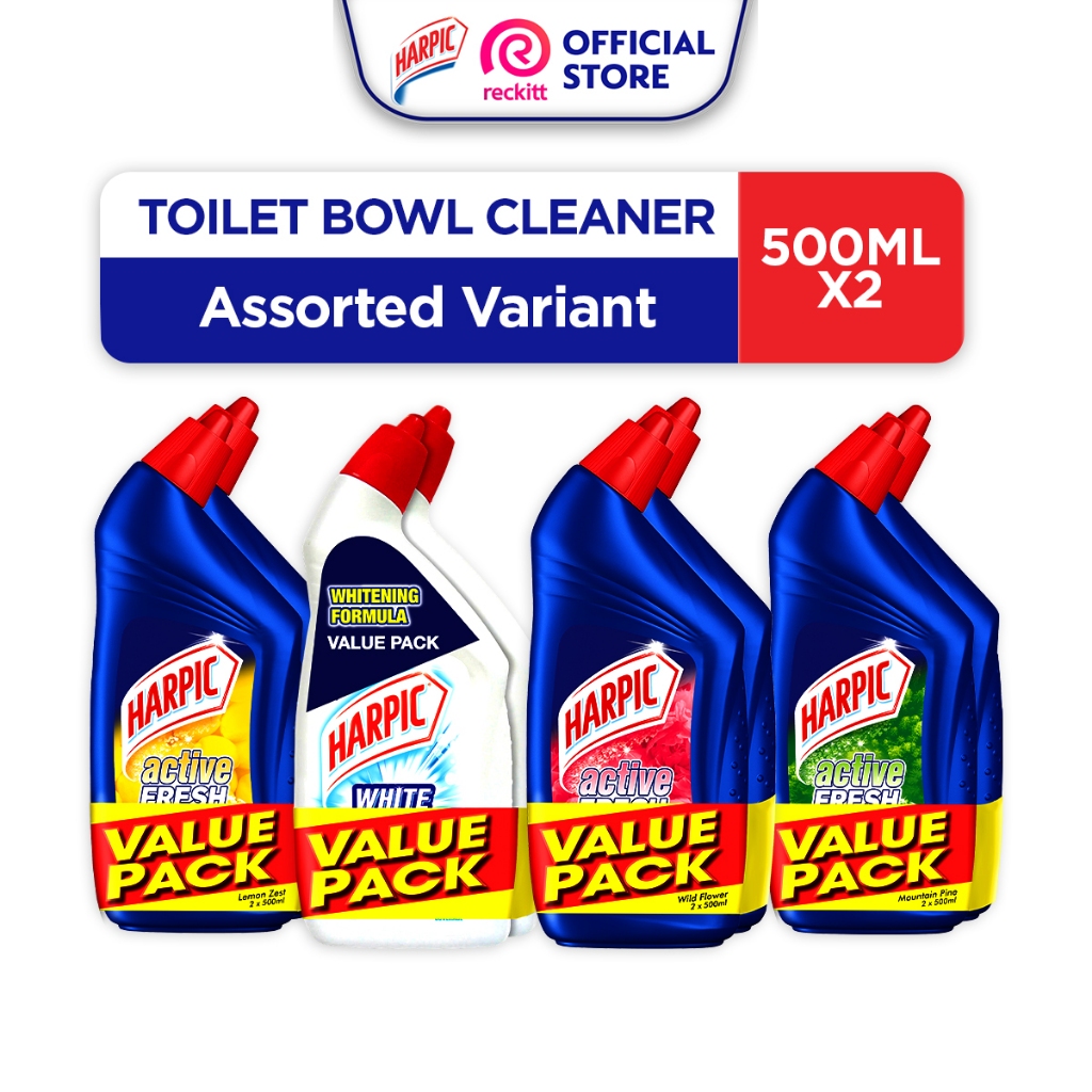 Harpic Active Gel Disinfectant Toilet Cleaner (500ml x 2) | Shopee Malaysia