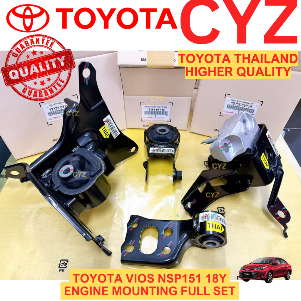 100% THAILAND TOYOTA VIOS NSP151 1.5 18Y Engine Mounting Set (TOYOTA ...