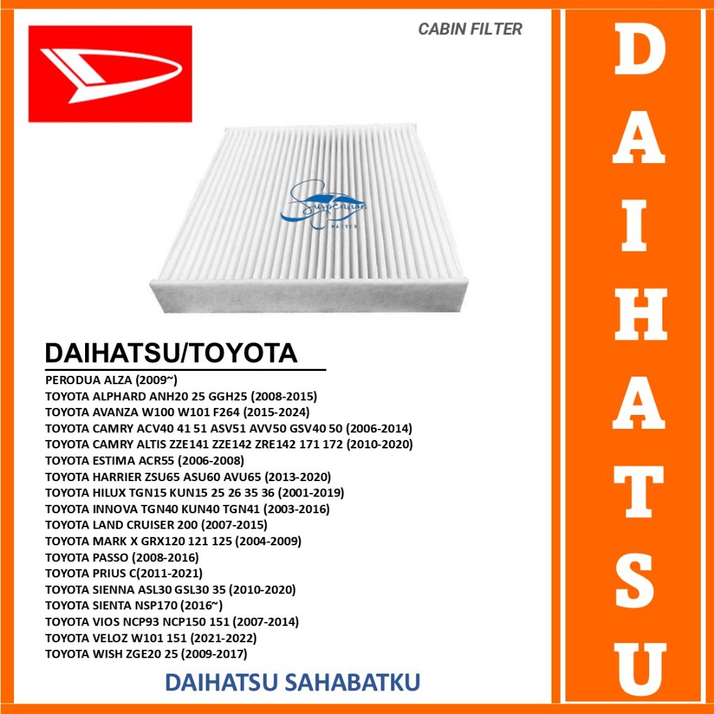 CABIN FILTER PERODUA AVANZA ACV40 ALZA ATIVA ALPHARD ANH20 ESTIMA ACR55 ...