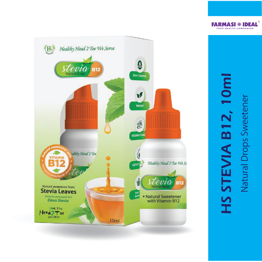 HS Stevia Natural Drops B12, 10ml | Sugar Substitute For Diabetic ...