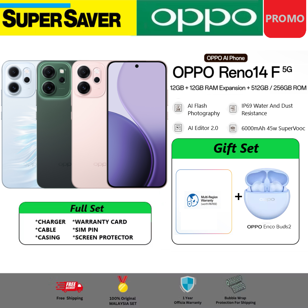 OPPO RENO 14F 5G 512GB / 256GB + 12GB | AMOLED 120HZ 6.57
