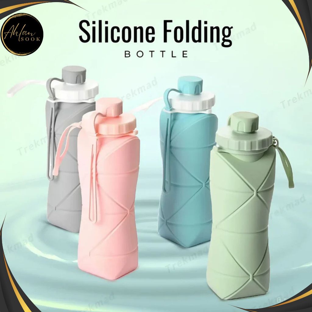 600ml Foldable Silicone Water Bottle Collapsible Portable BPA Free ...