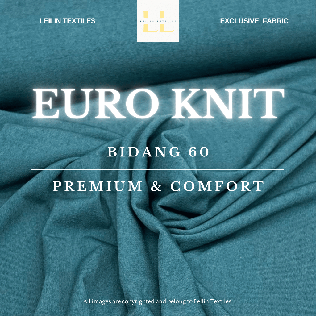 Kain Euro Knit Plain Stretchable Bidang 60
