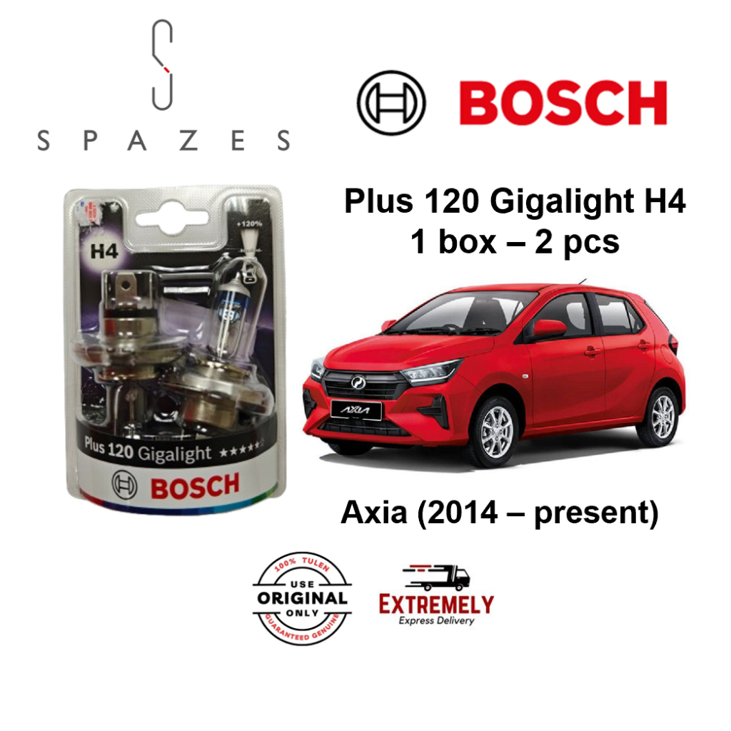 Perodua Axia Headlight Bulb Axia BOSCH Gigalight Plus 120 H4 Bosch Bulb ...