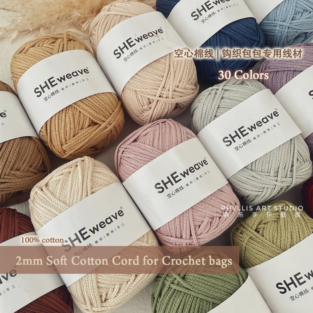Premium 2mm Soft Cotton Cord for Crochet Bags Knitted Cotton Cord