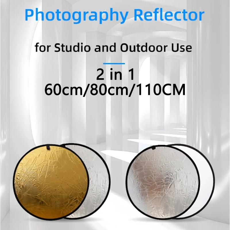 60cm/80cm/110cm Photography 2 in 1 Reflector Photo Studio Light ...