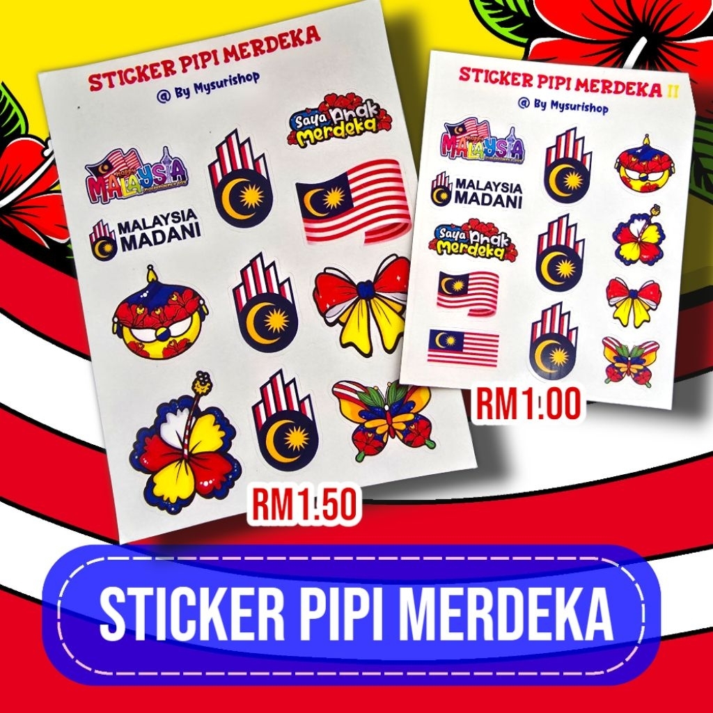 Mysuri Sticker Merdeka Tatoo White Transparent | Mirror coat