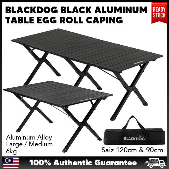 BLACKDOG Black Carbon Steel Egg Roll Camping Table Portable Lightweight ...
