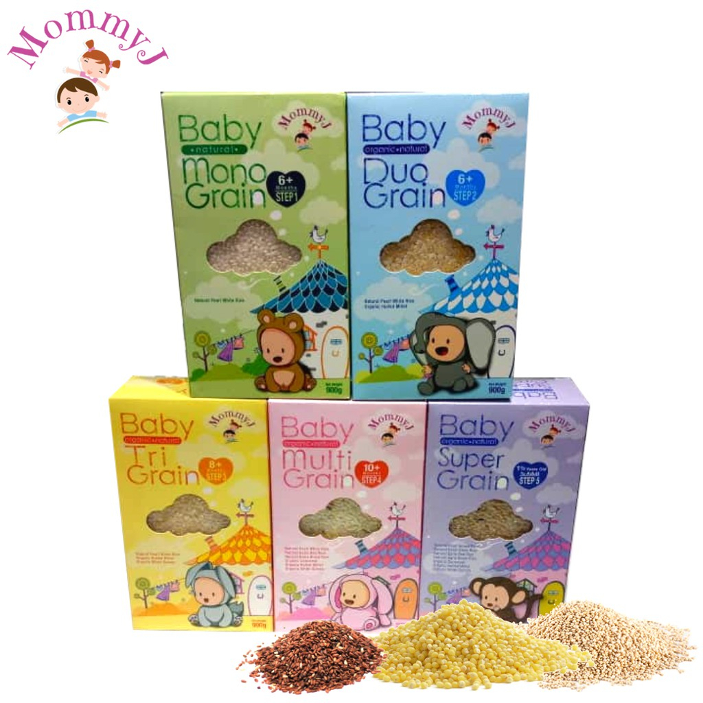 MommyJ Baby Organic Grain Step 1 - 5 Organic Natural Baby Rice | Shopee ...