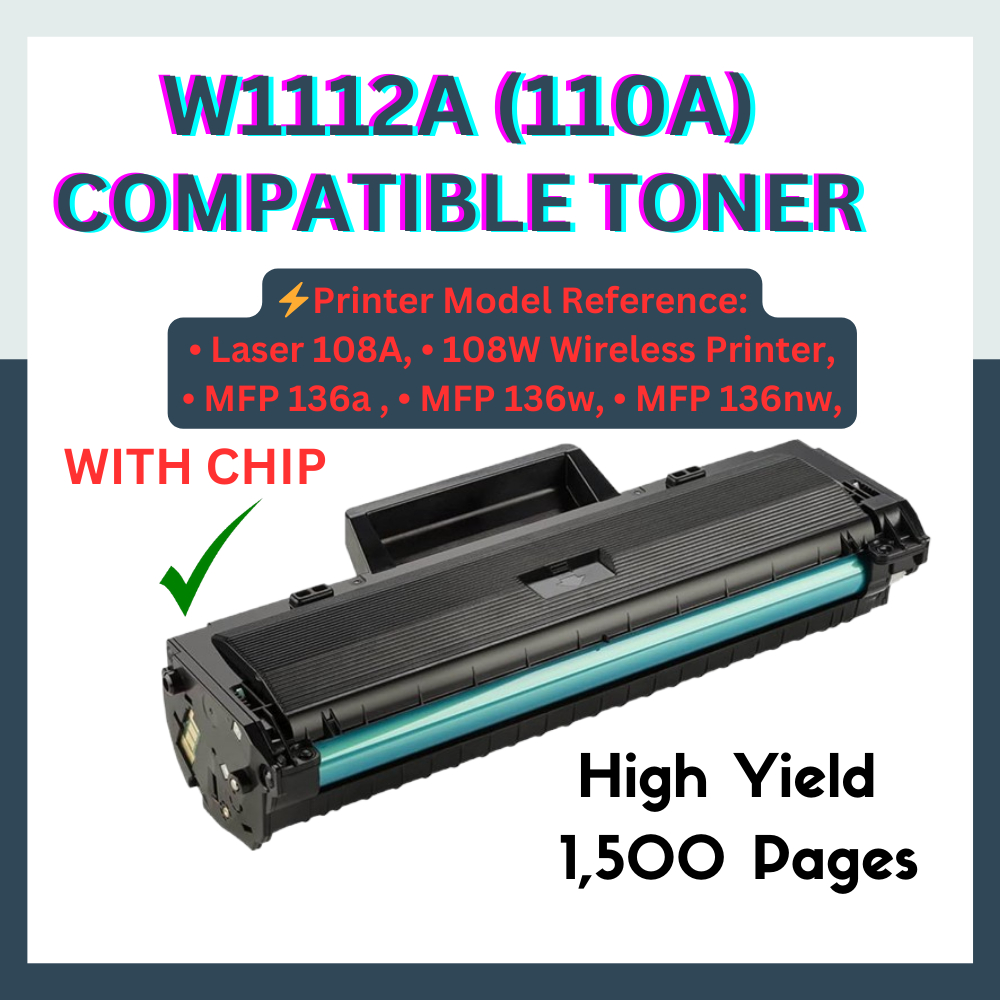 Compatible With CHIP 110A W1110A W1112A Toner Cartridge for HP 108a ...