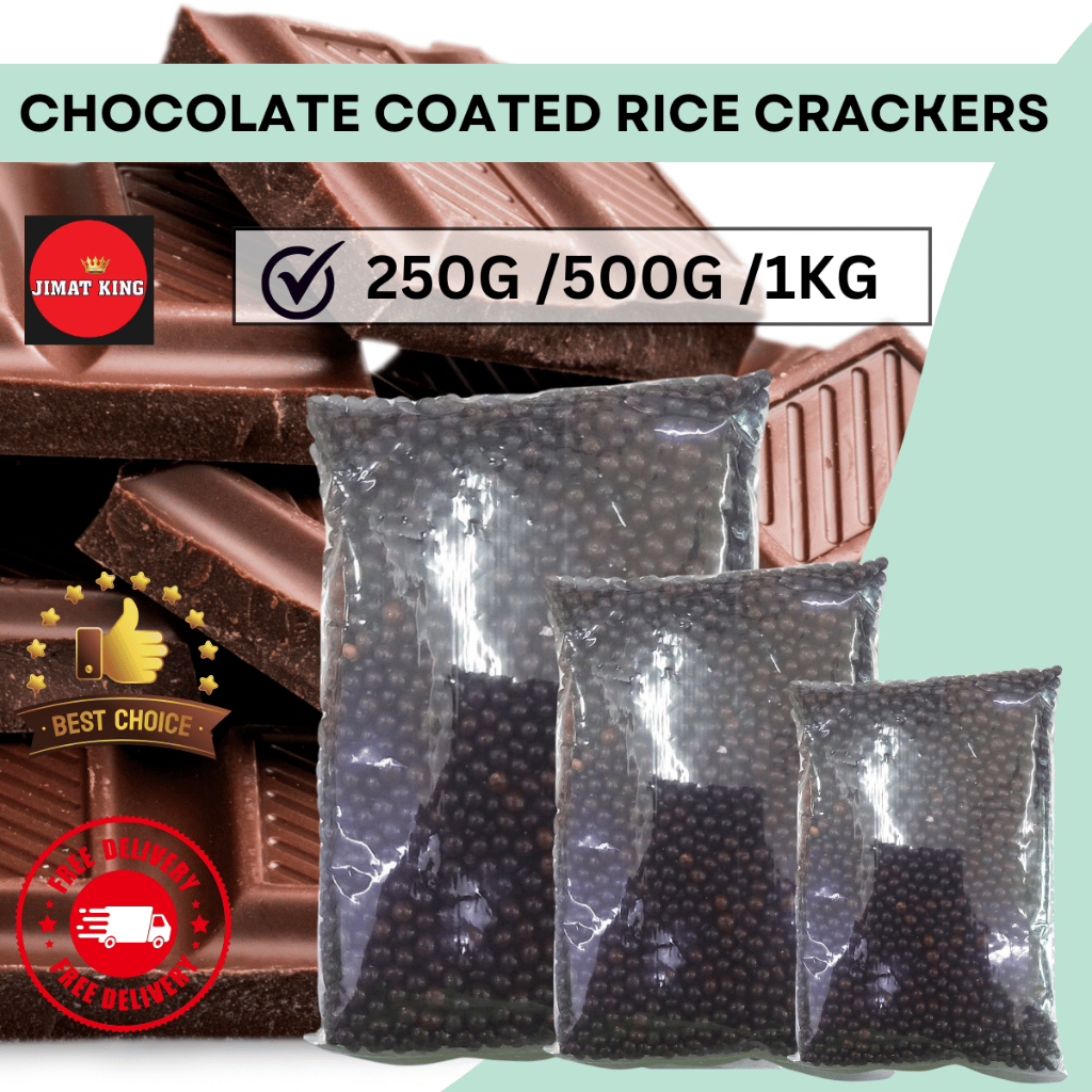 [READY STOCK] CHOCOLATE COATED RICE CRACKERS-250G/500G/1KG | Shopee ...