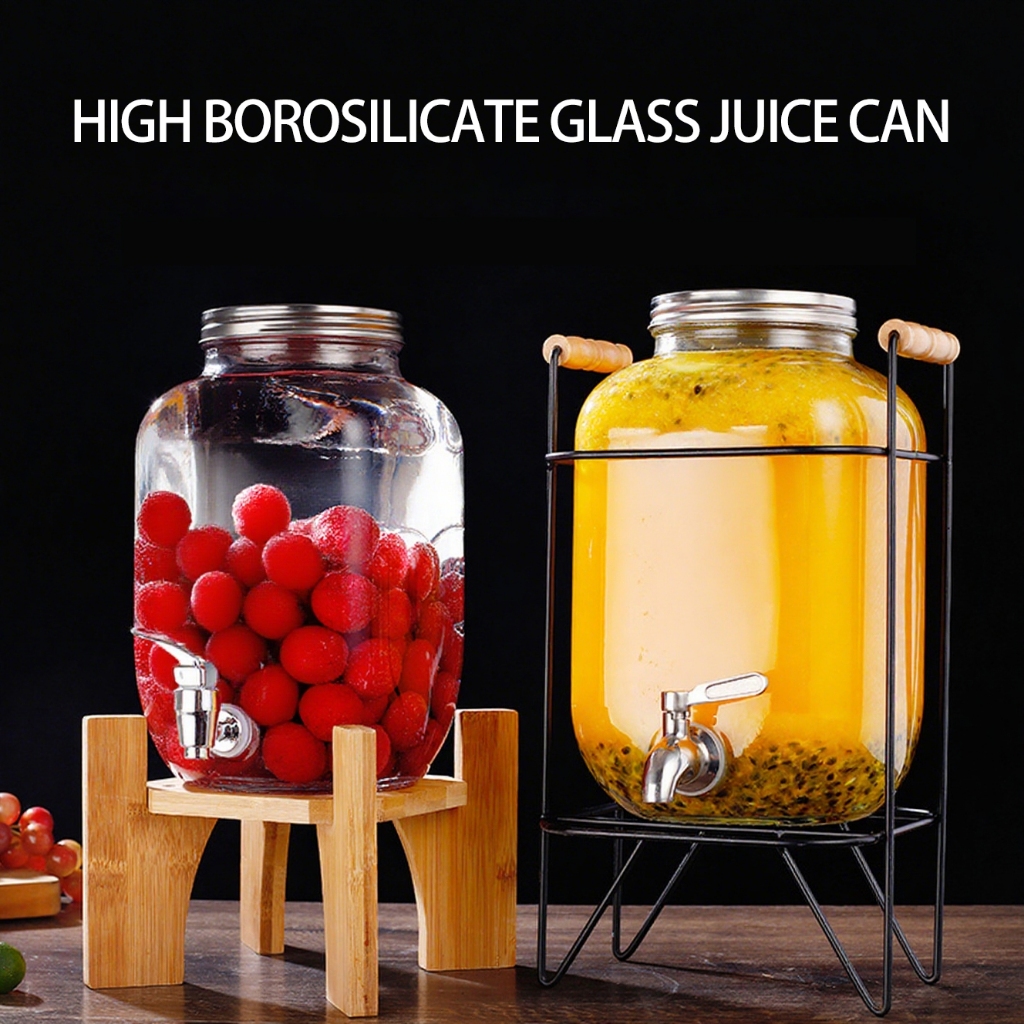 Glass beer barrels with spouts, homemade beverage barrels, fruit tea ...