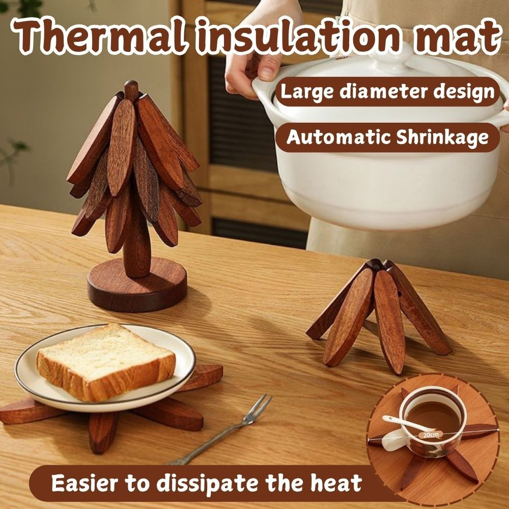 Bamboo Pot Mat Premium Decor Tree-shaped Mat Anti-Scald Dining Pad ...